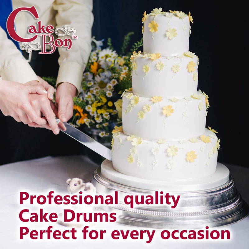 Cakebon Cake Boards Square - Sturdy 1/2 Inch Thick Drums - 12 Inch Professionally Wrapped Edges White 6-Pack - Image 5